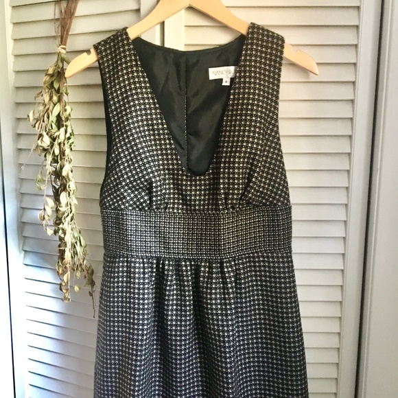 {NWT Nancy Rose} Black Tweed Squares Winter Dress - Picture 2 of 8